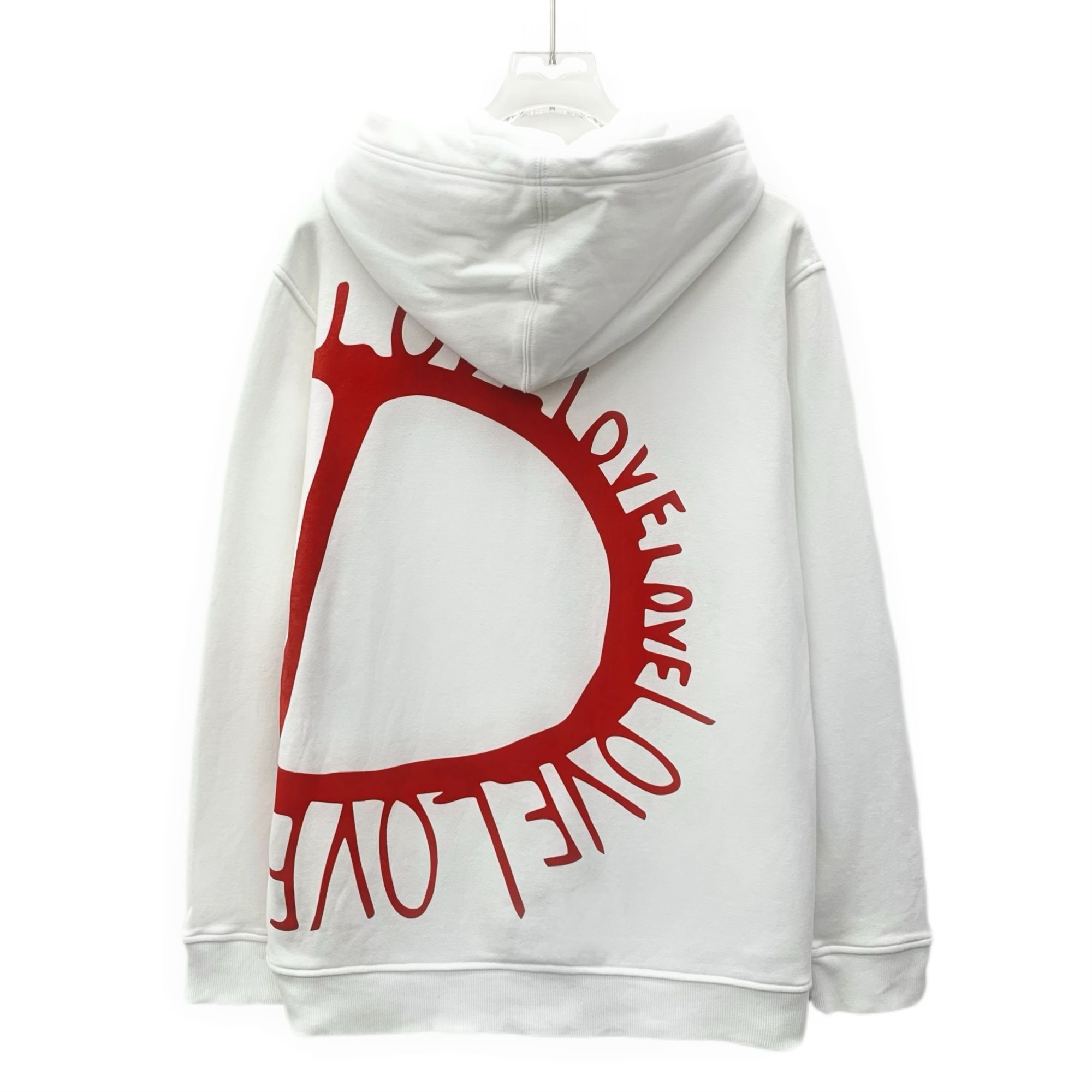 Valentino Valentino White & Red Graphic Love Print Hoodie Cotton Long- Size S / US 4 / IT 40 - 8 Thumbnail