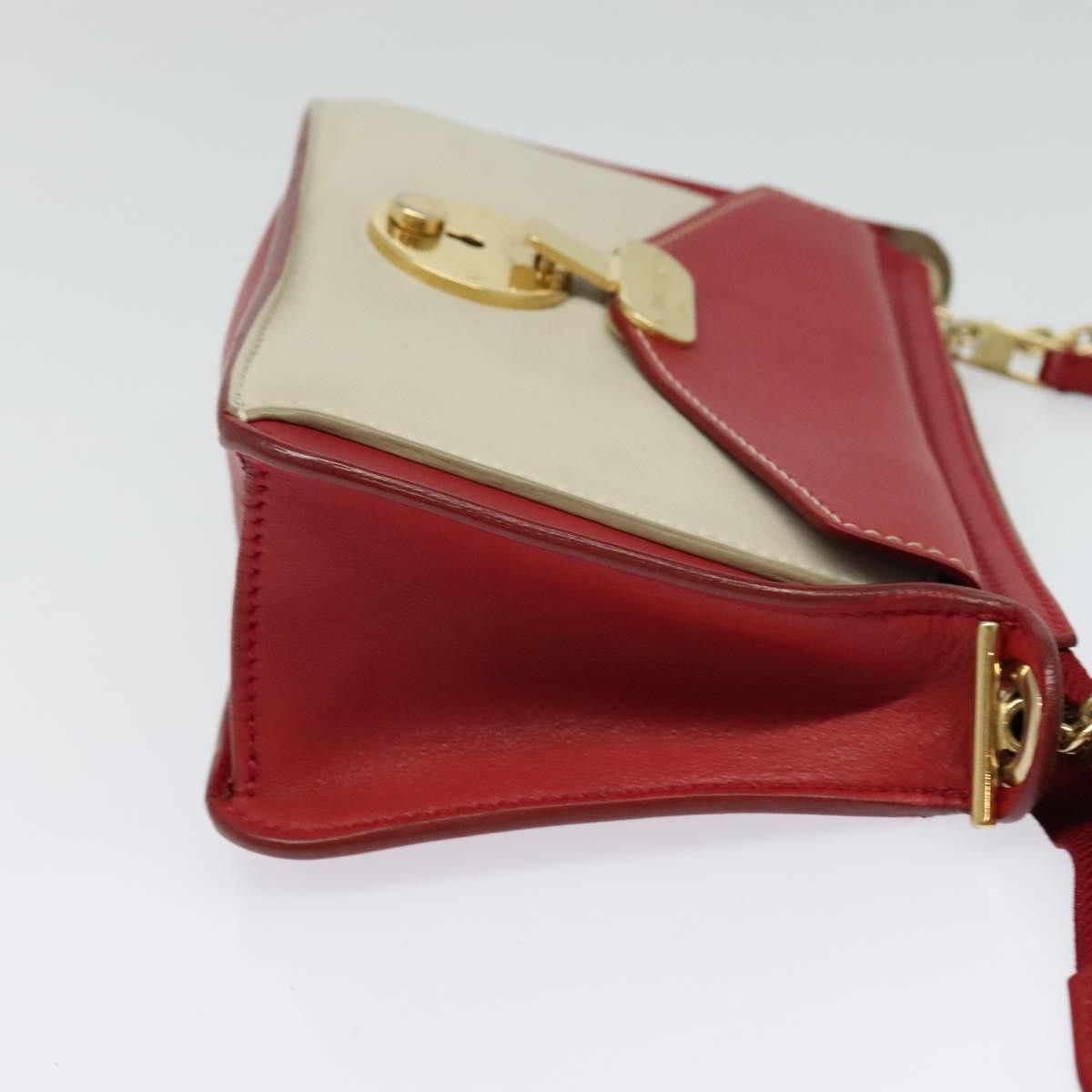 Celine CELINE Chain Shoulder Bag Leather Red Gold Size ONE SIZE - 5 Thumbnail