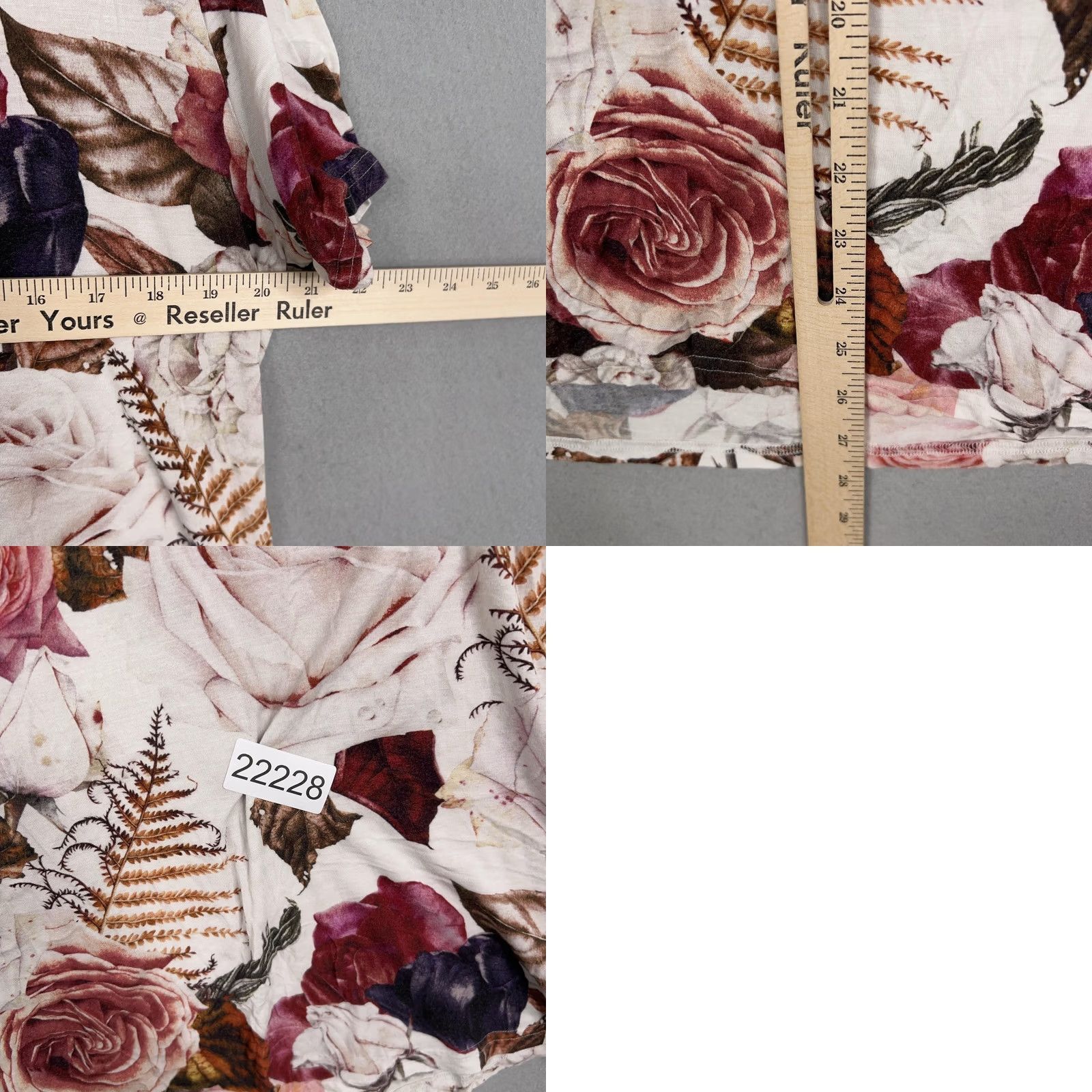 Vintage Posh Peanut Shirt Womens Large Floral Roses V Neck Henley Bamboo Casual Size L / US 10 / IT 46 - 9 Thumbnail
