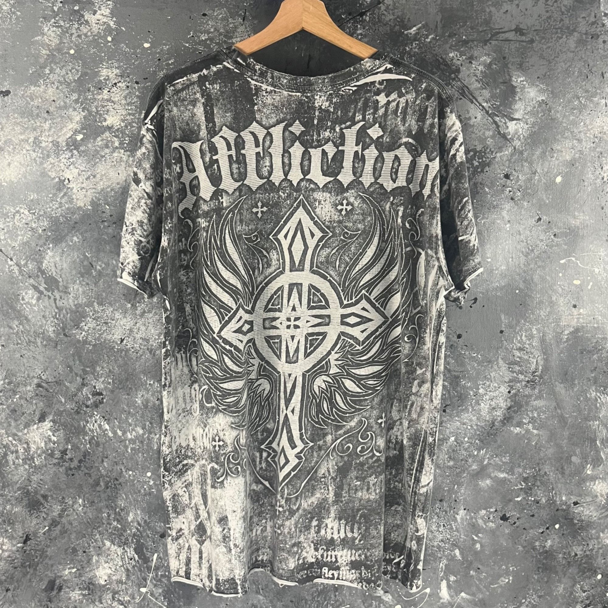 Affliction × Vintage Vintage Y2K Affliction AOP shirt Size US XL / EU 56 / 4 - 2 Thumbnail