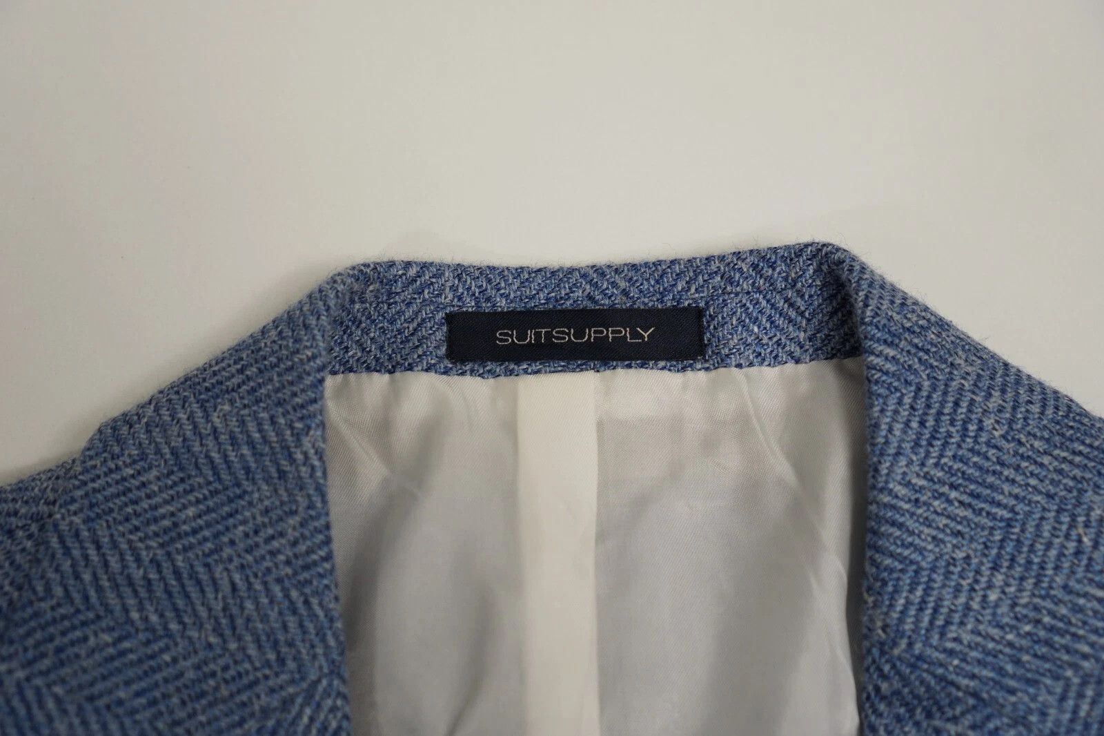 Suitsupply Men Suitsupply Blazer Havana Patch Half Linen Wool Blue US36 Size 36R - 3 Thumbnail