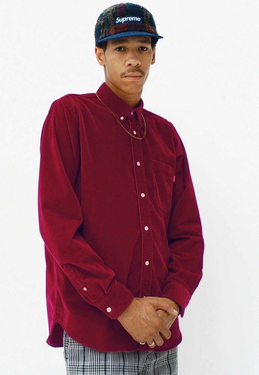 Supreme Supreme FW 14 Heavy Corduroy Shirt - Red, Medium Size US M / EU 48-50 / 2 - 5 Thumbnail