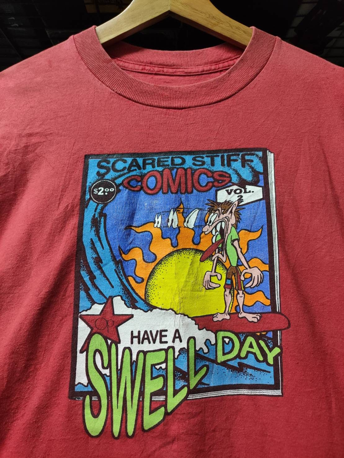 Ocean Pacific Vtg 90's Op x Scared Stiff "Have A Swell Day" Comics T-Shirt Size US XL / EU 56 / 4 - 1 Thumbnail