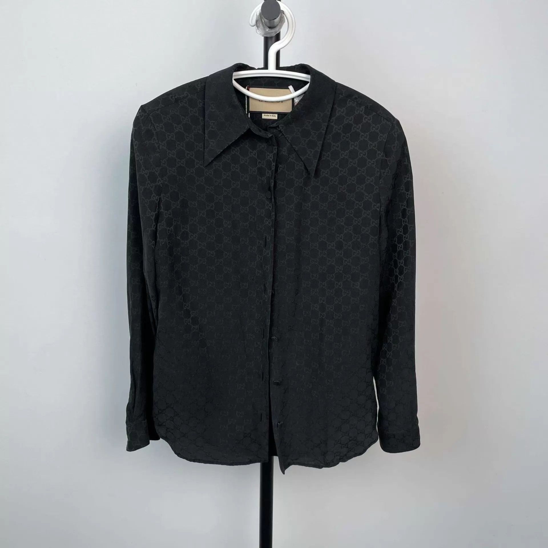 Gucci Gucci all-over print logo long-sleeve shirt black size 36 Size XS / US 0-2 / IT 36-38 - 1 Thumbnail