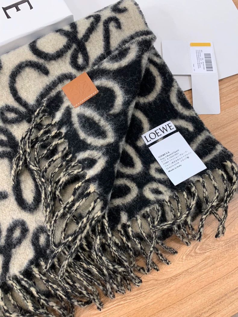 Loewe LOEWE Brand logo Wool yarn scarf Size ONE SIZE - 4 Thumbnail