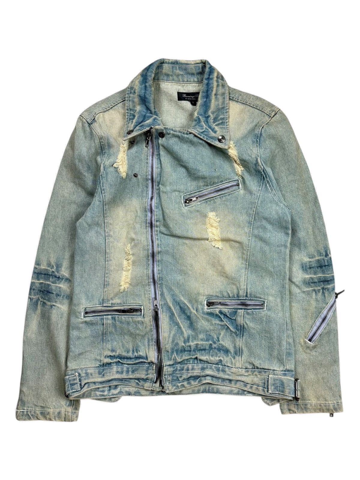 BUFFALO BOBS 2000s Berning Sho - Mud Wash Crash Denim Jacket Size US M / EU 48-50 / 2 - 2 Thumbnail