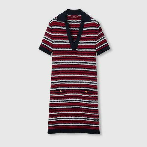 Gucci o1la5ras0526 Fine Wool Polo Dress in Multicolor Size XL / US 12-14 / IT 48-50 - 1 Thumbnail