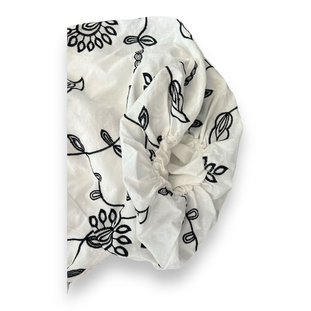 Other Ciebon Serbita Floral Embroidered Black White Puff Sleeve Dr Size XL / US 12-14 / IT 48-50 - 8 Thumbnail