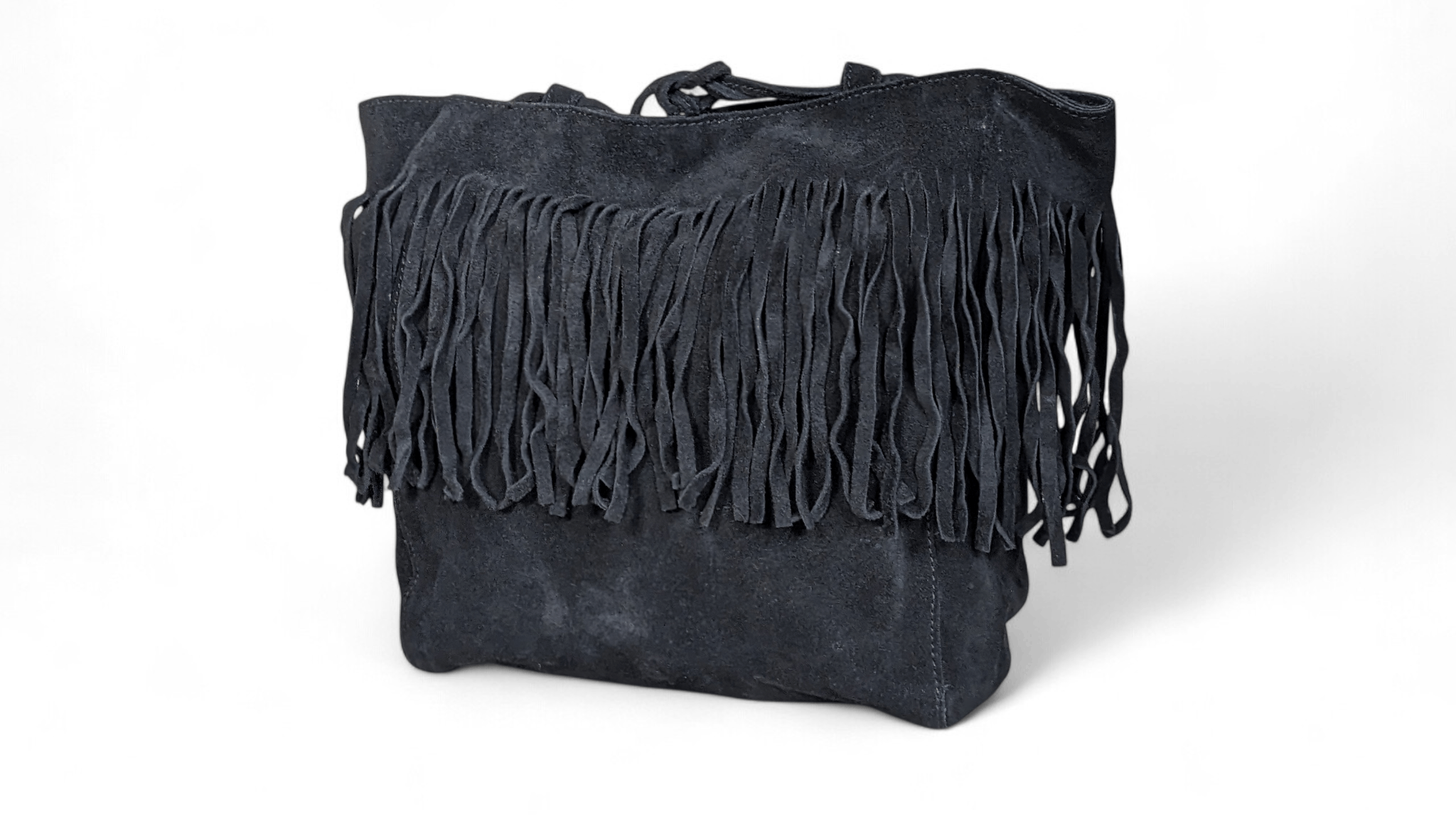 Kurt Geiger Kurt Geiger Black Suede Fringe Shoulder Bag Boho Tassel Size ONE SIZE - 2 Thumbnail