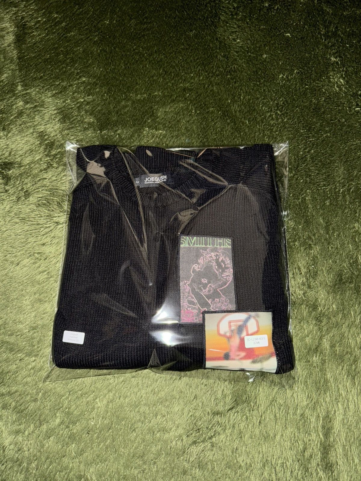 Japanese Brand [2] JOEGUSH Patch Single Pullover Knit (Black) Size US XL / EU 56 / 4 - 11 Thumbnail