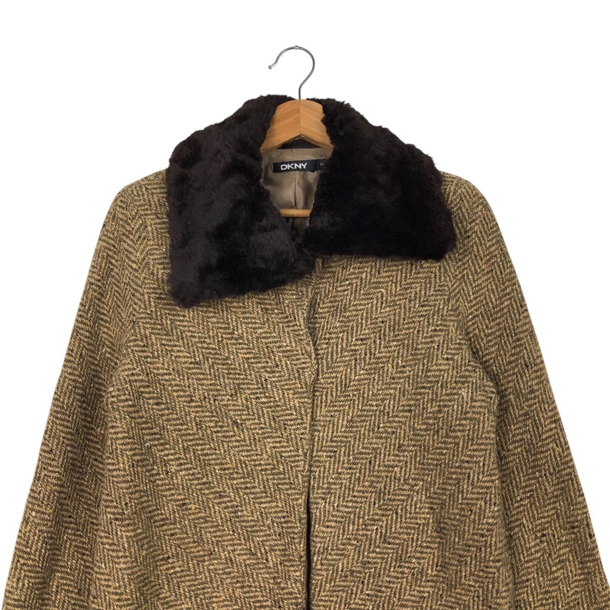 Japanese Brand 📌Vintage Wool Jacket DKNY Mink Fur Collar Size US M / EU 48-50 / 2 - 4 Thumbnail