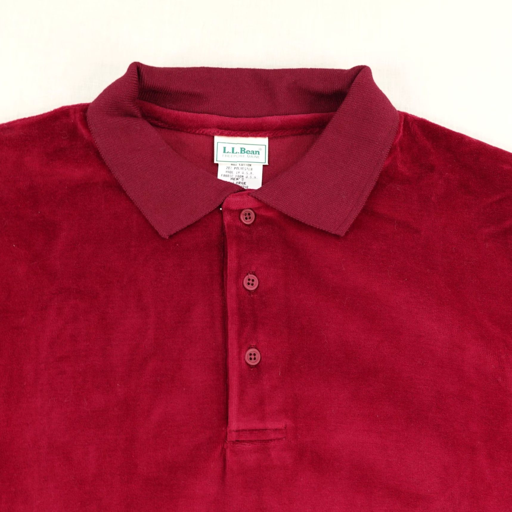 Vintage Vintage LL Bean Sweater Mens XL Red Velour Poly Style Pullover Collared 90s USA Size US XL / EU 56 / 4 - 2 Thumbnail