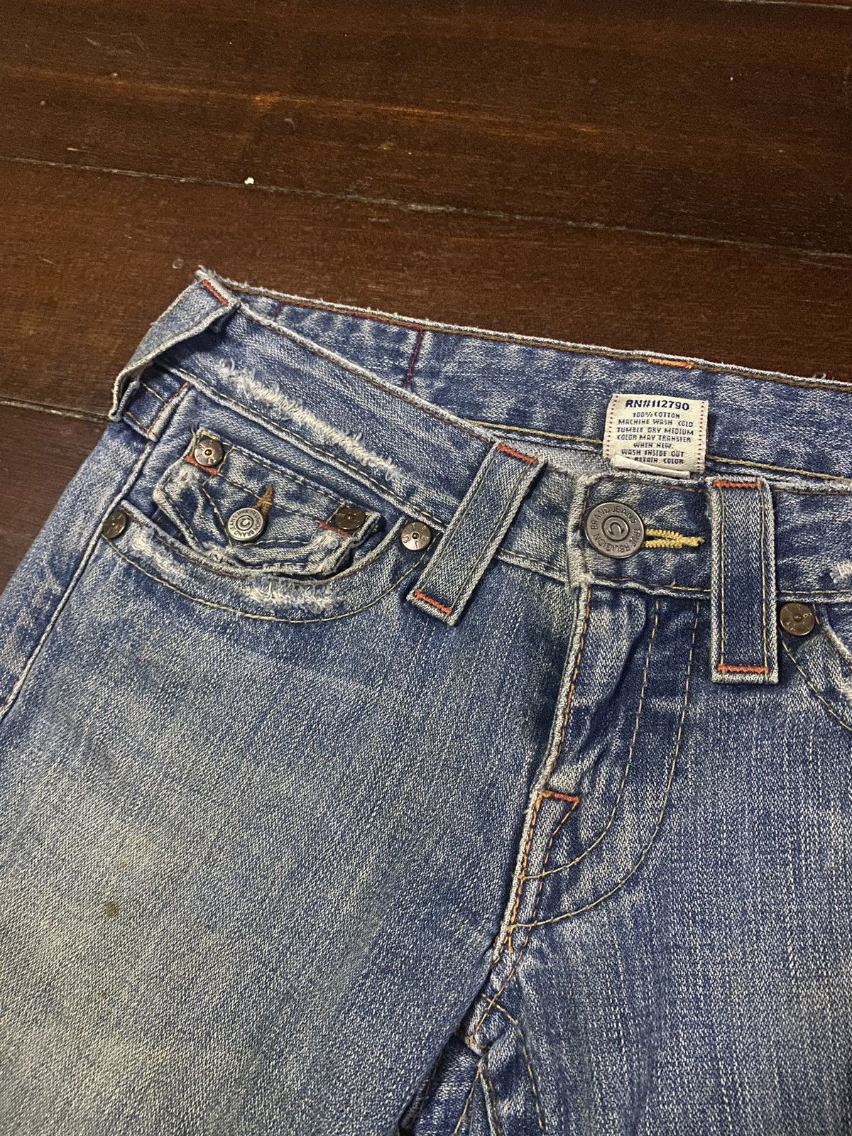 True Religion × Vintage Vintage True Religion Flare Bootcut distressed low rise Size 31" - 8 Thumbnail