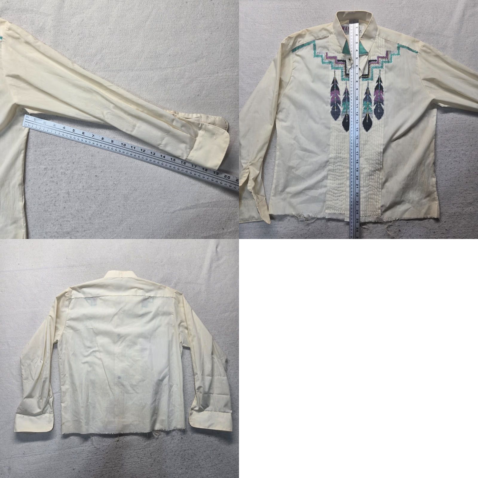 Vintage Vintage Wanted Beads White Dress Shirt Men M 90s Embroidered Rhinestone Long Sleeve Size US M / EU 48-50 / 2 - 8 Thumbnail