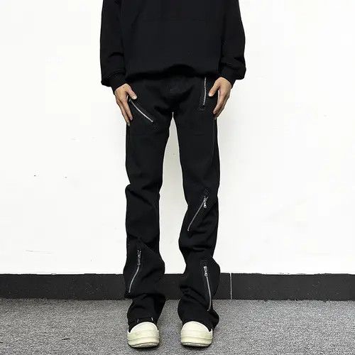 VIBE Black Zipper Flare Pants Size US 30 / EU 46 - 2 Thumbnail