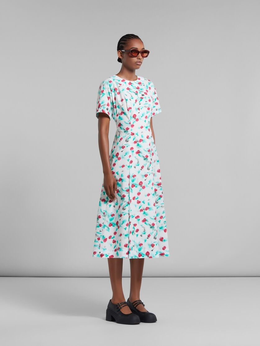 Marni o1f1d3z0525 Poplin Midi Dress With Reverie Print Multicolor Size XL / US 12-14 / IT 48-50 - 6 Thumbnail