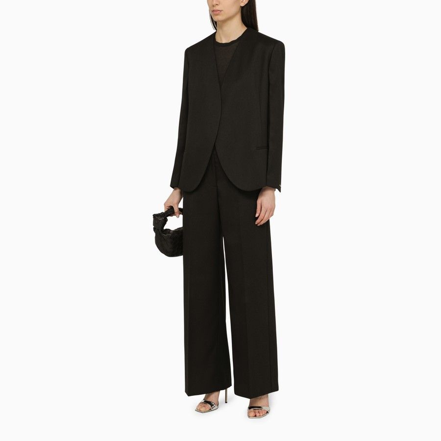 Calvin Klein o1d2blof0824 Satin Single-Breasted Jacket in Black Size XS / US 0-2 / IT 36-38 - 2 Thumbnail