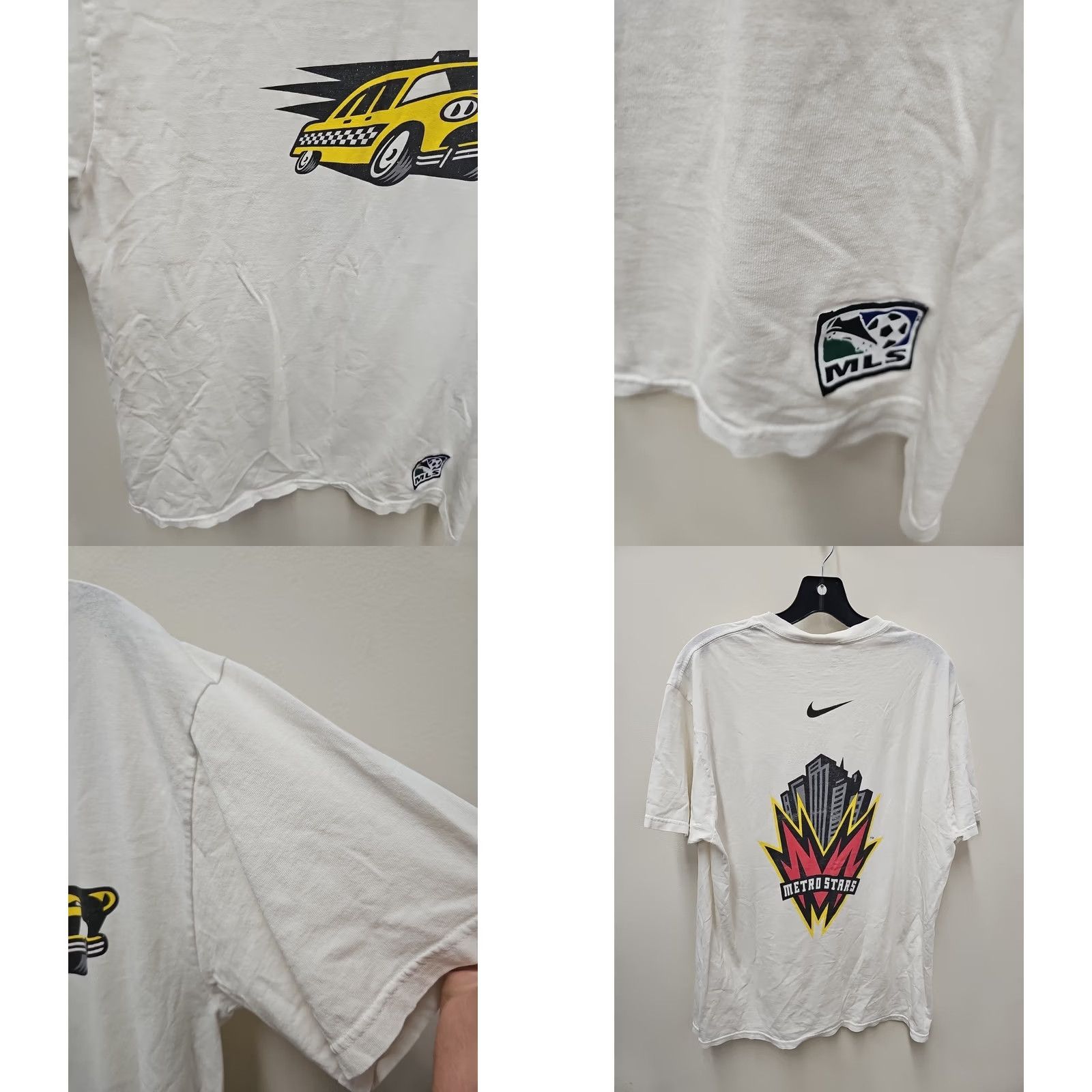 Nike Vintage Nike New York Metrostars Taxi MLS Promo Tee Shirt Medium Soccer White 90s Mens T-Shirt Size US M / EU 48-50 / 2 - 8 Thumbnail
