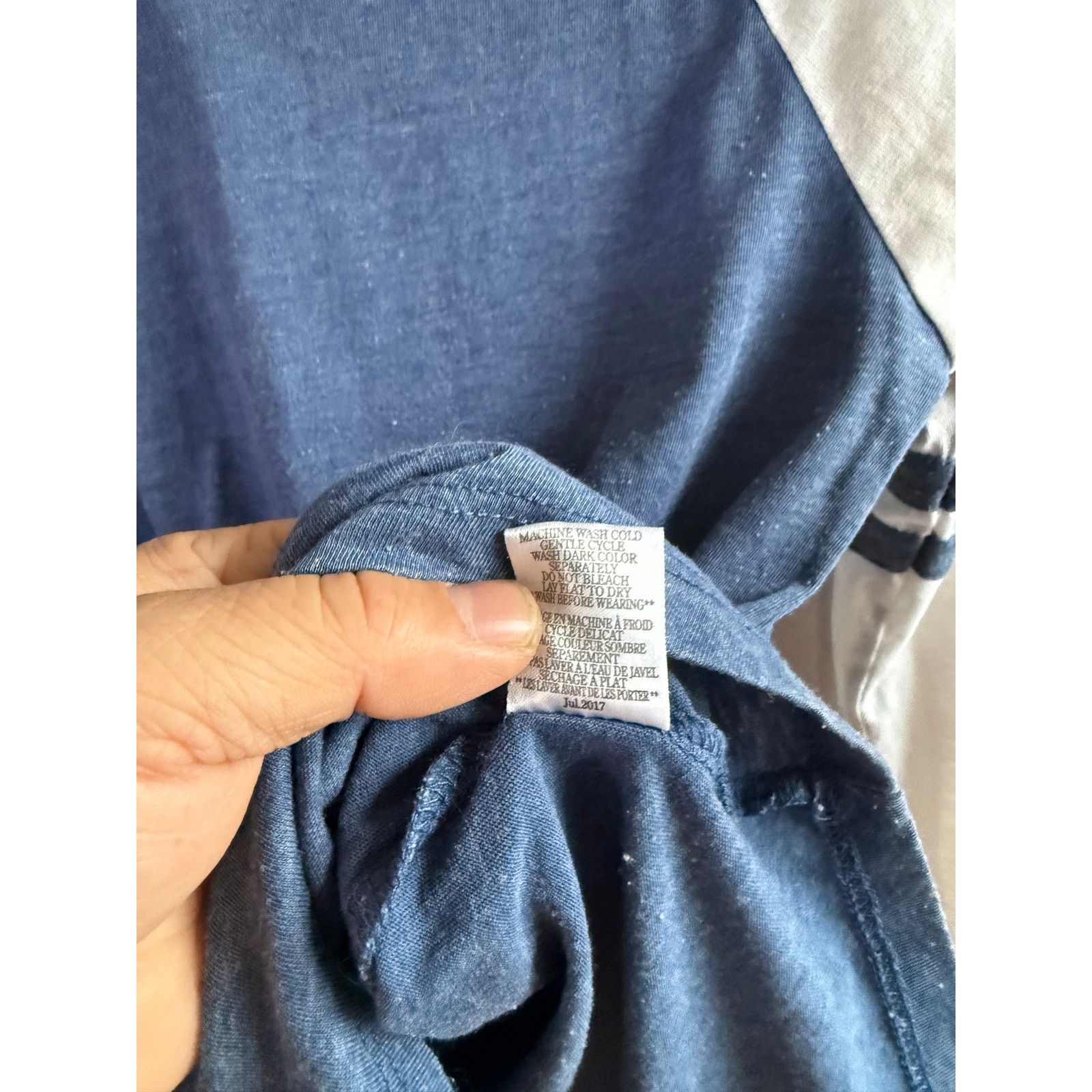 Z Supply Z Supply Men's Raglan Long Sleeve Shirt - Small - Blue/White Size US S / EU 44-46 / 1 - 4 Thumbnail