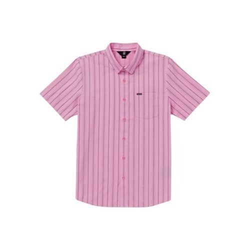 Volcom Volcom Mens Pink Striped Short Sleeve Button-Up Shirt M Size US M / EU 48-50 / 2 - 2 Thumbnail