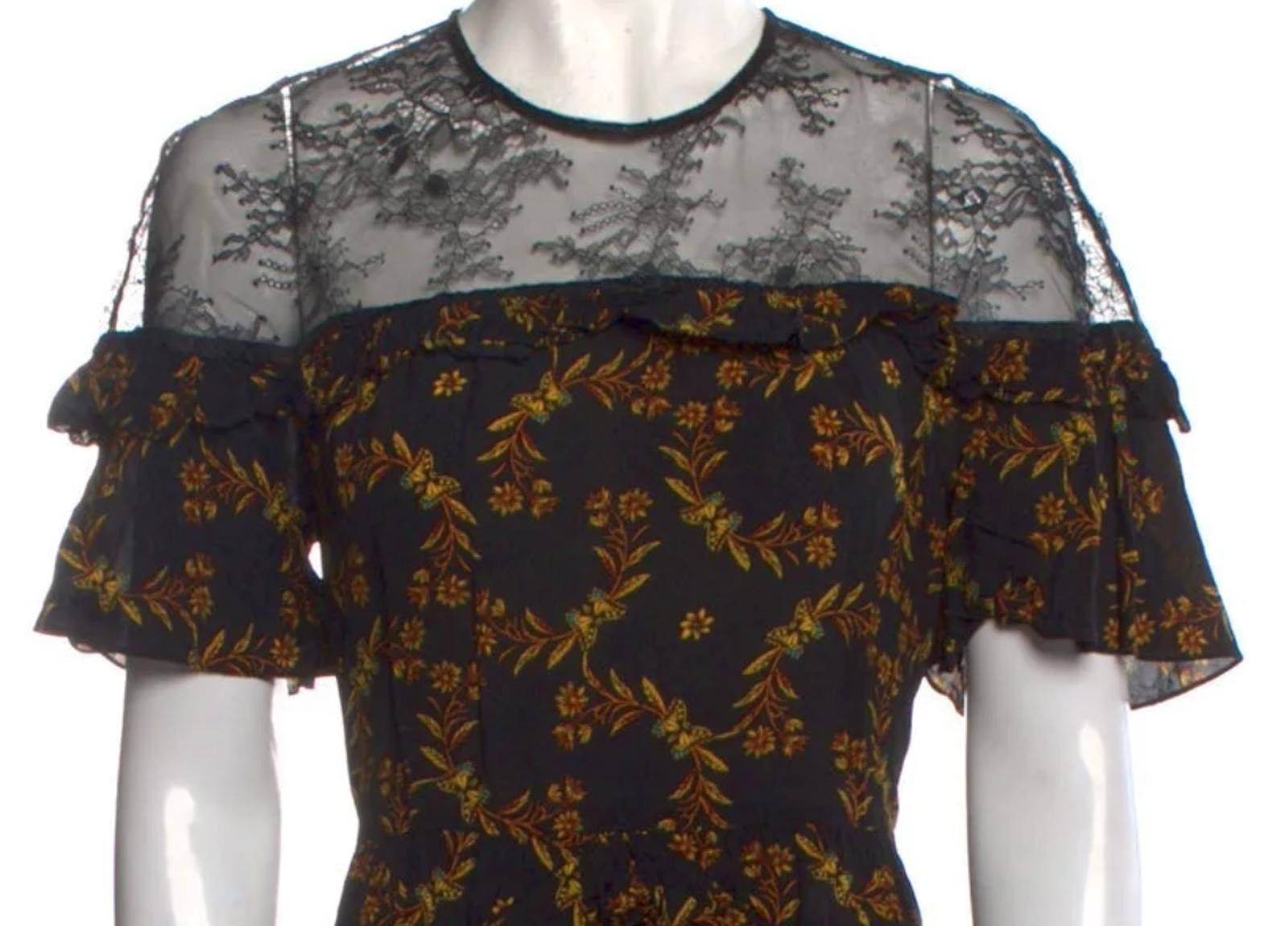 Sandro Sandro Lace Pattern Mini Dress Size: M Size M / US 6-8 / IT 42-44 - 5 Thumbnail