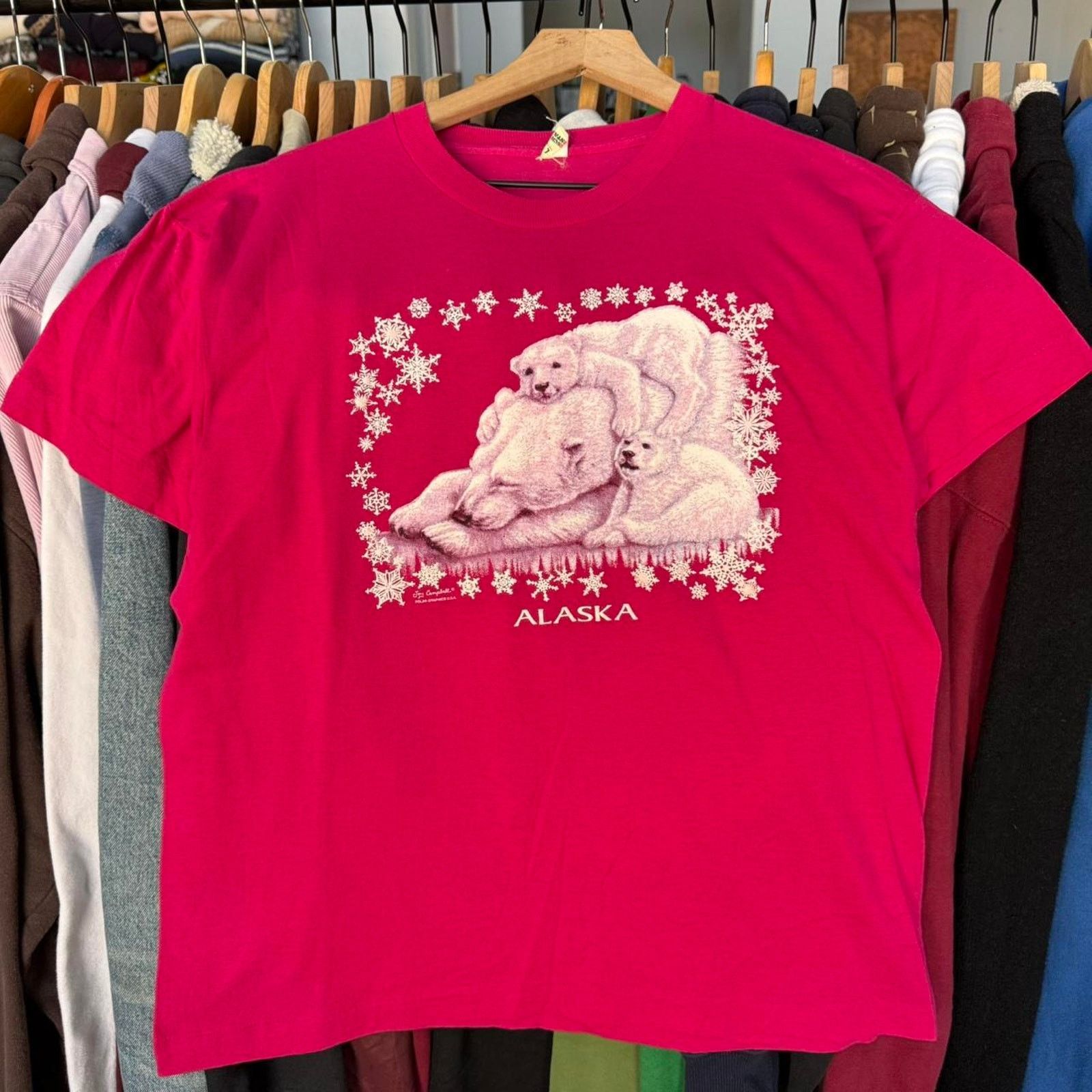 Other Vintage Joy Campbell Polar Bear Alaska Shirt In Pink Size US L / EU 52-54 / 3 - 1 Thumbnail