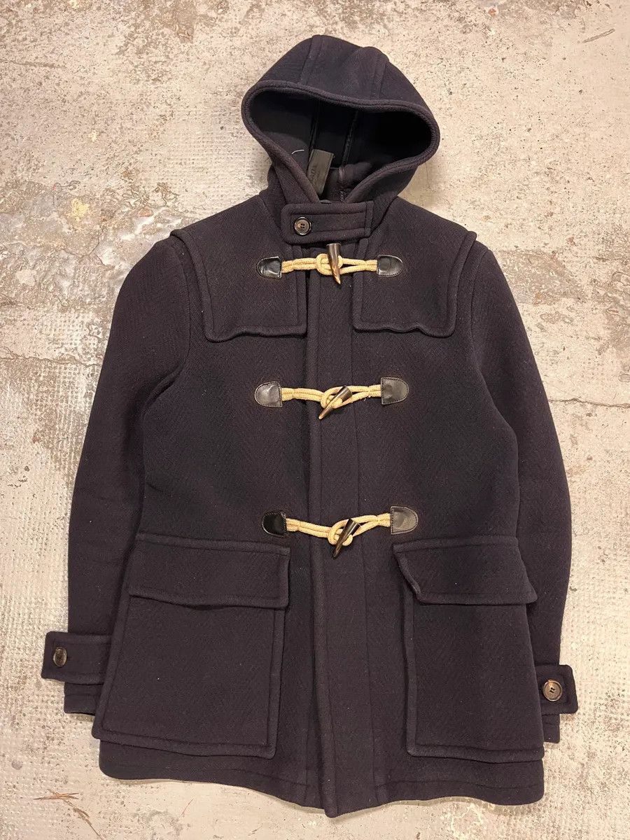 Prada 2000s Prada Navy Wool Horne Buckle Mongolian Hooded Jacket Size US S / EU 44-46 / 1 - 4 Thumbnail