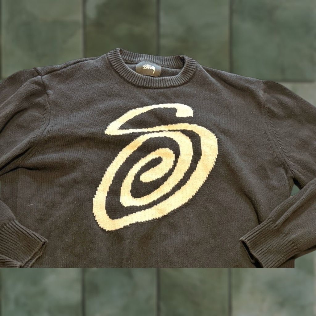 Vintage Stussy Sweater Unisex Adults Crew Neck Pullover Wool Polyester Black Size L Size US L / EU 52-54 / 3 - 1 Thumbnail