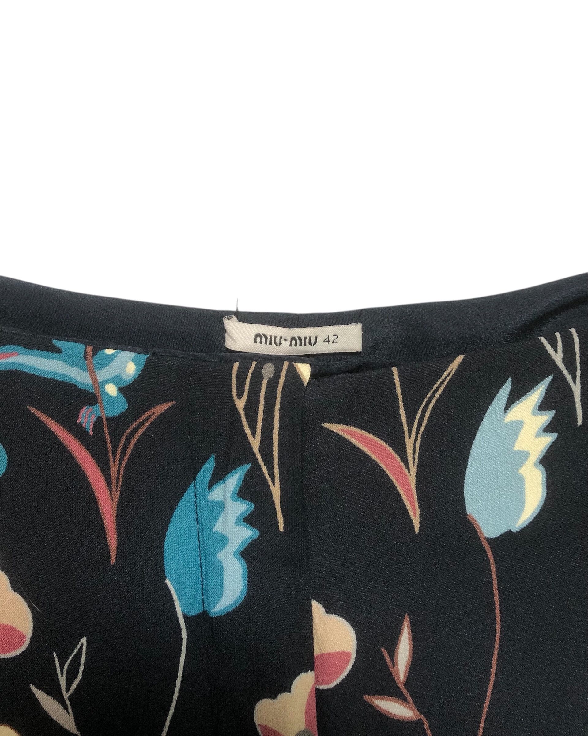 Miu Miu Miu Miu Rayon-Poly Floral Prints Pants Size 42" / US 20 - 4 Thumbnail