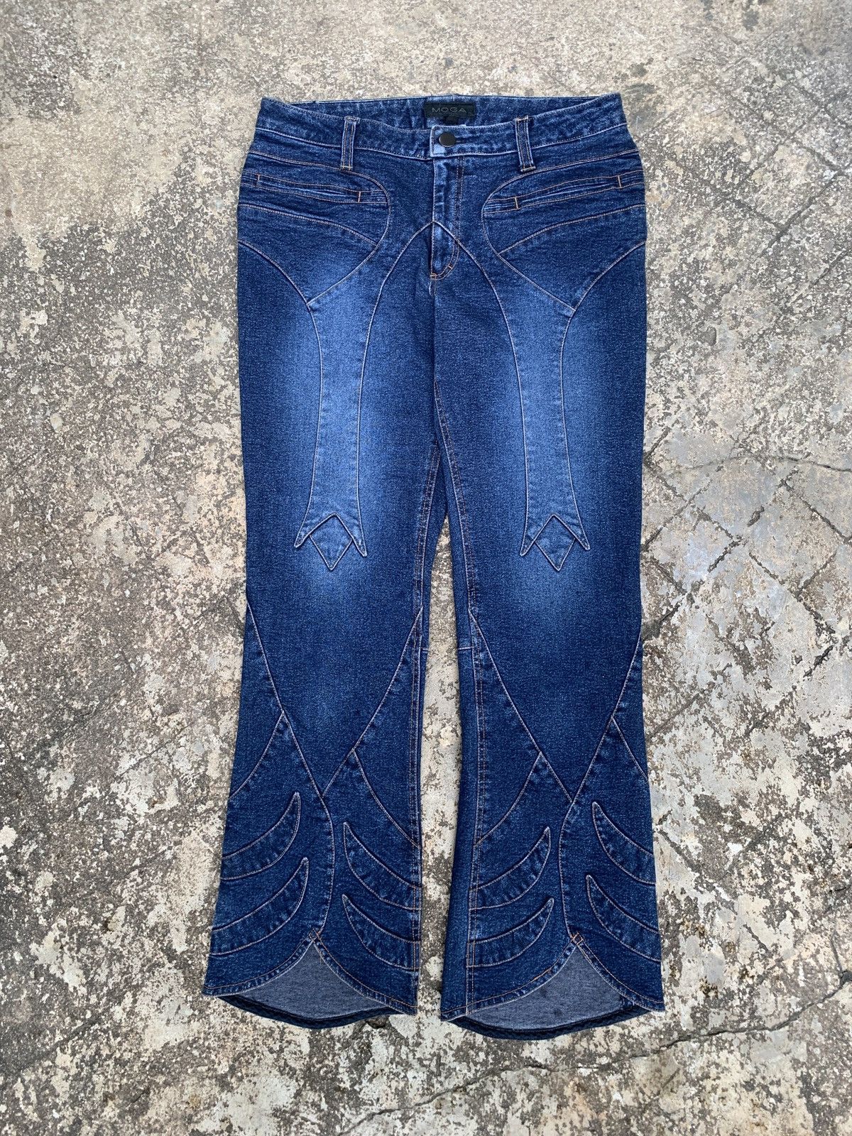 Japanese Brand 2000s MOGA Japan Western Style Boot Cut Indigo Jeans Pants Size 29" - 1 Thumbnail