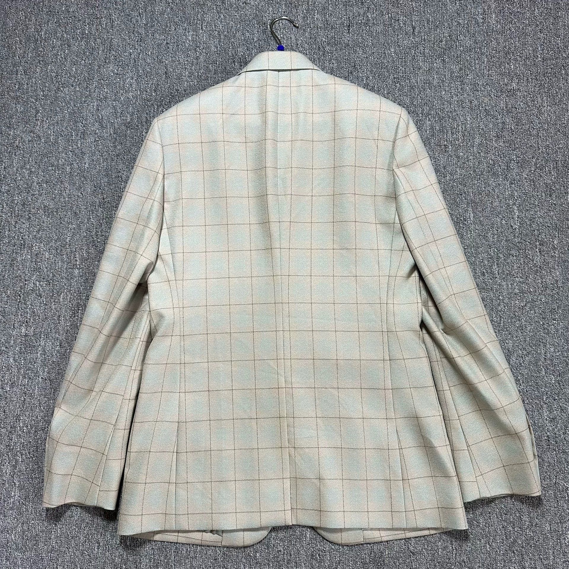 Dior beige checkered wool suit jacket Size US L / EU 52-54 / 3 - 5 Thumbnail