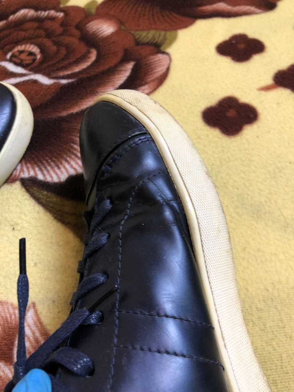 Dolce & Gabbana Dolce Gabbana Designer Navy Blue leather Lace Up Trainers Size US 8 / EU 41 - 16 Thumbnail