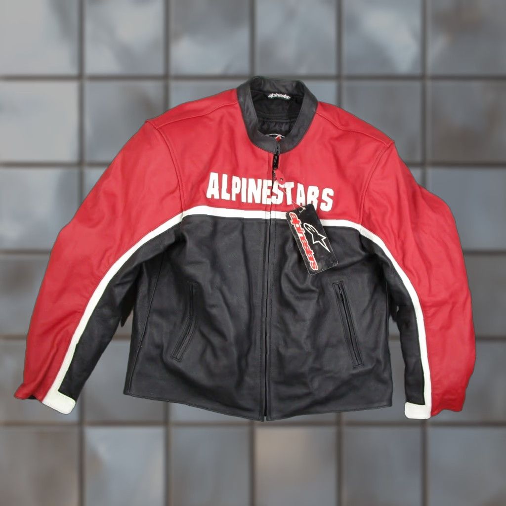 Alpinestars Alpinestars Barcelona LHT Leather Motorcycle Jacket Mens 48 Red Black Zip Full Zip Pockets Leather Racing Riding 90s City Vintage? Size US M / EU 48-50 / 2 - 1 Thumbnail