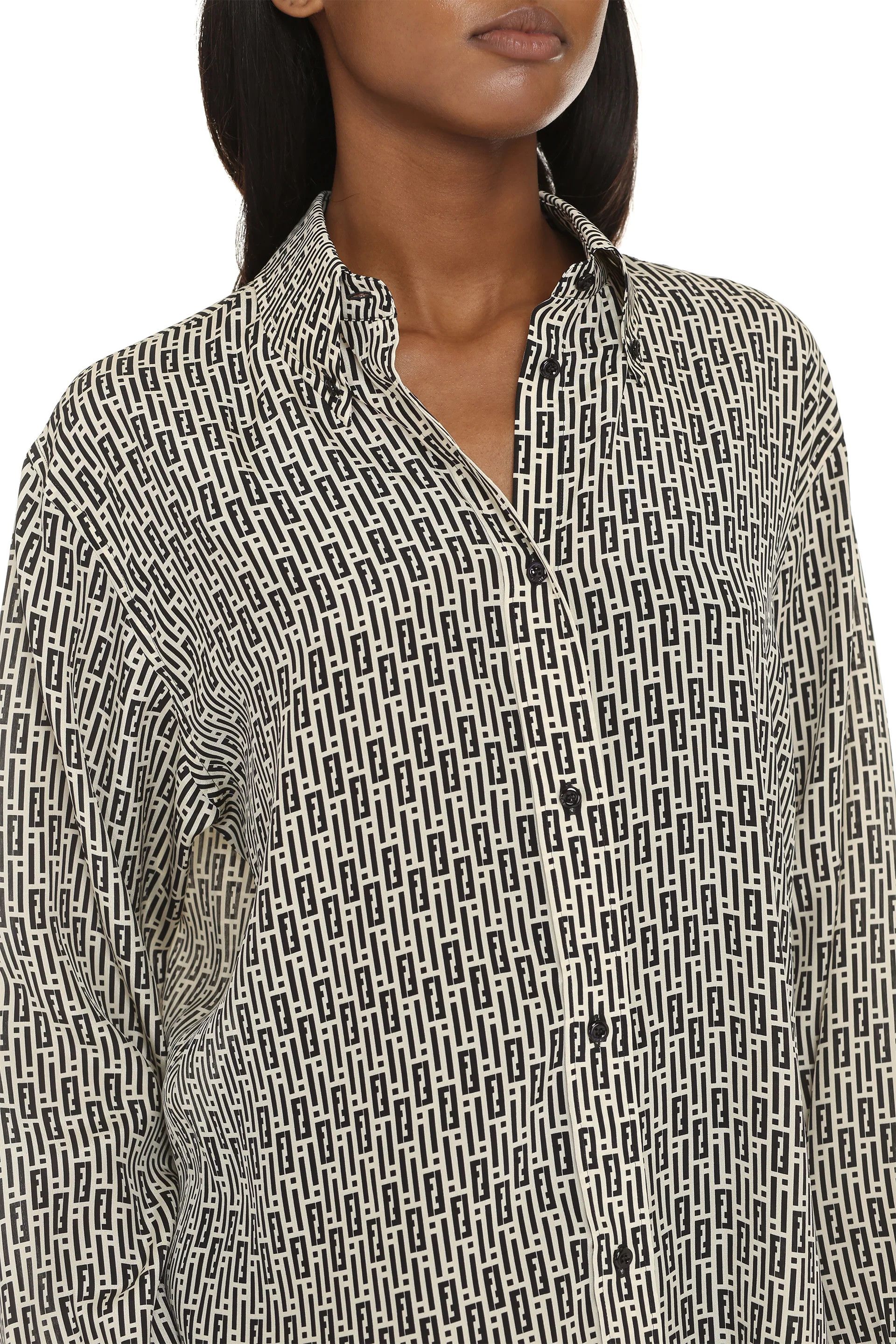 Fendi o1loc1c0824 Shirt in Ivory/Black Size M / US 6-8 / IT 42-44 - 5 Thumbnail