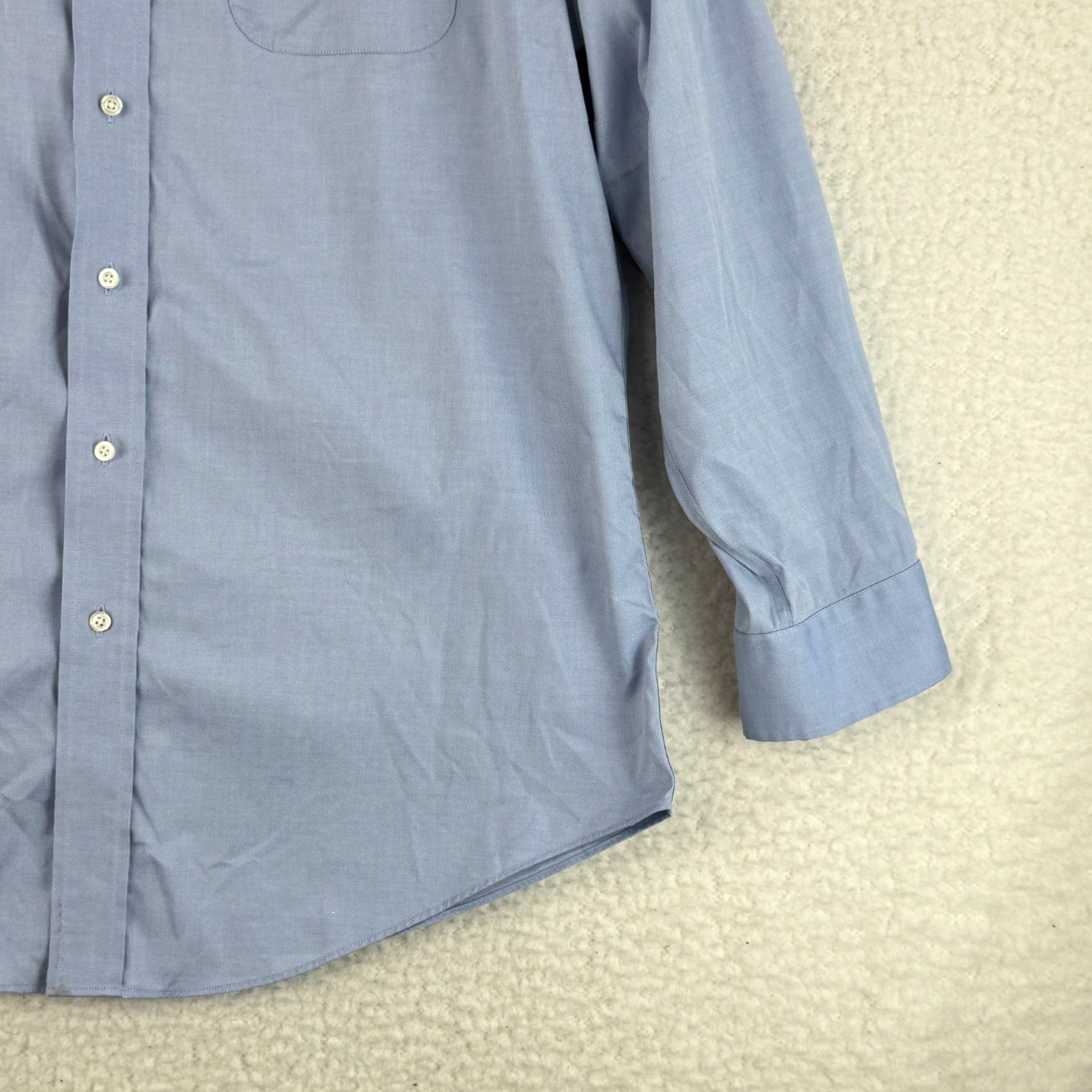 Jos. A. Bank Jos. A. Bank Button-Up Dress Shirt Mens Size XL Blue Tailored Fit Long Sleeve Size 46R - 3 Thumbnail