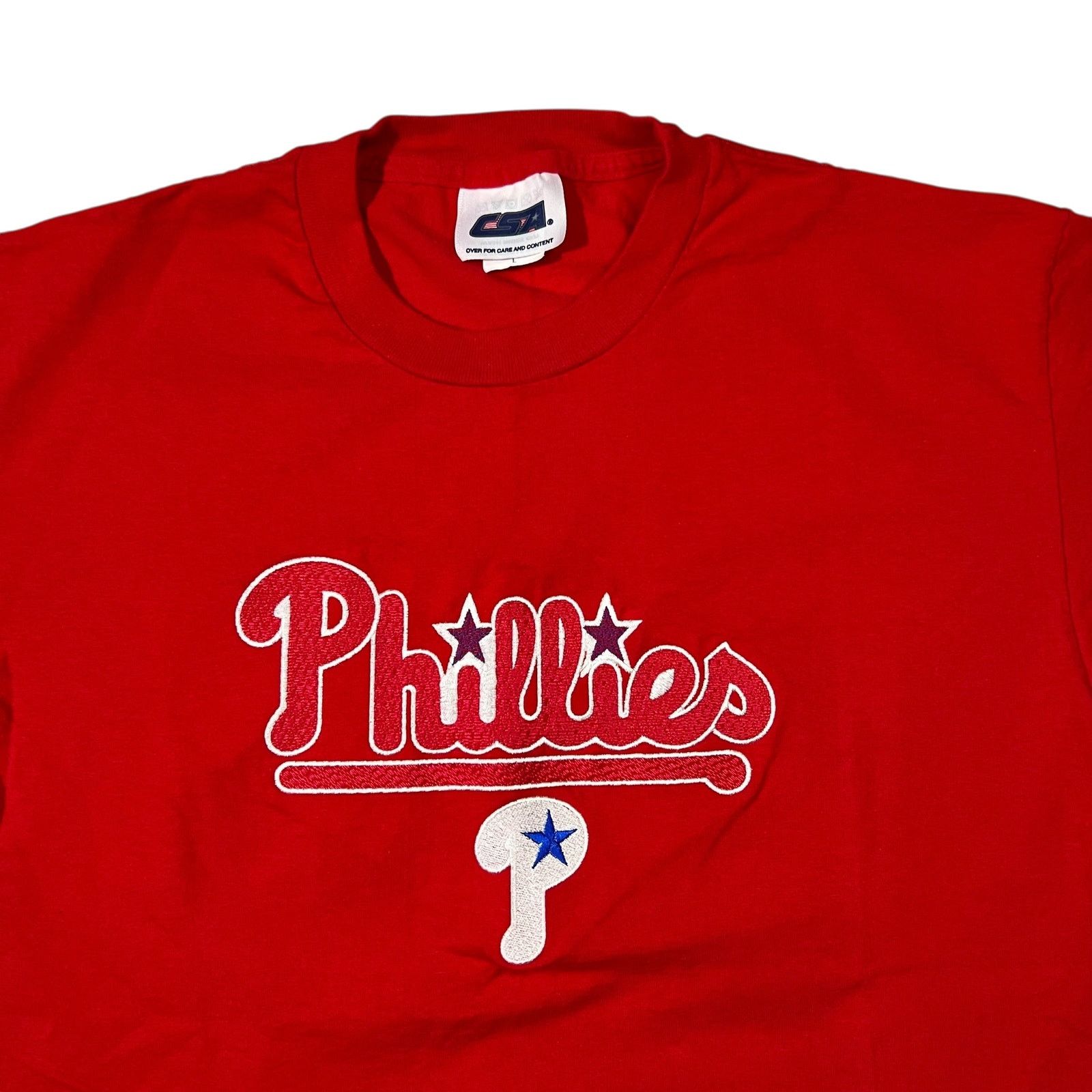 CSA × MLB × Vintage Vintage 90s CSA Philadelphia Phillies embroidered red tee Size US L / EU 52-54 / 3 - 2 Thumbnail