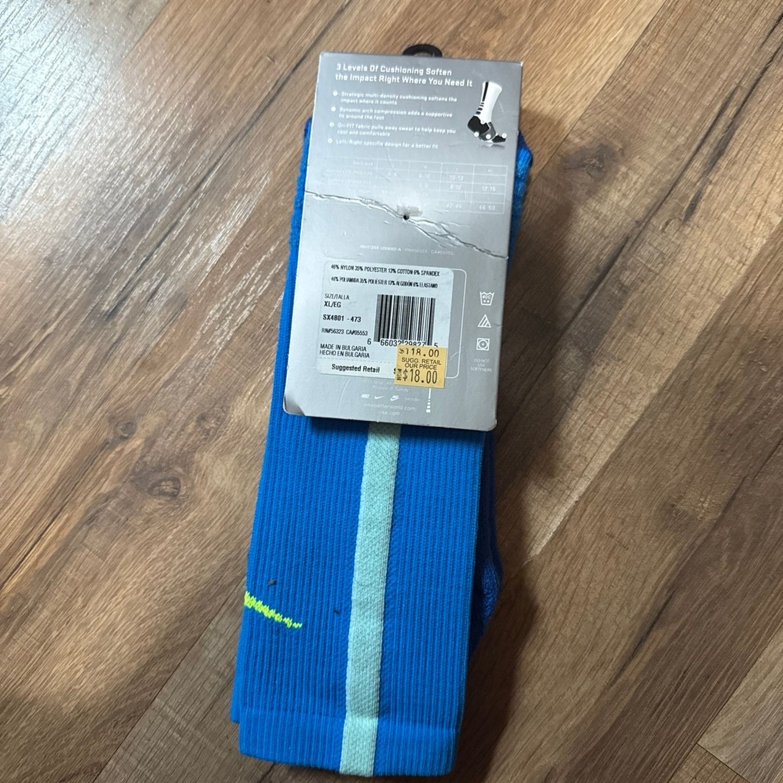 Nike 2013 Nike Hyper Elite Cushioned Basketball Crew Socks Size ONE SIZE - 3 Thumbnail