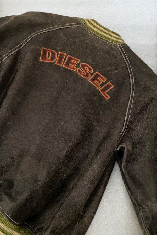 Diesel Diesel Spellout Leather bomber Jacket made in italy Size S / US 4 / IT 40 - 3 Thumbnail
