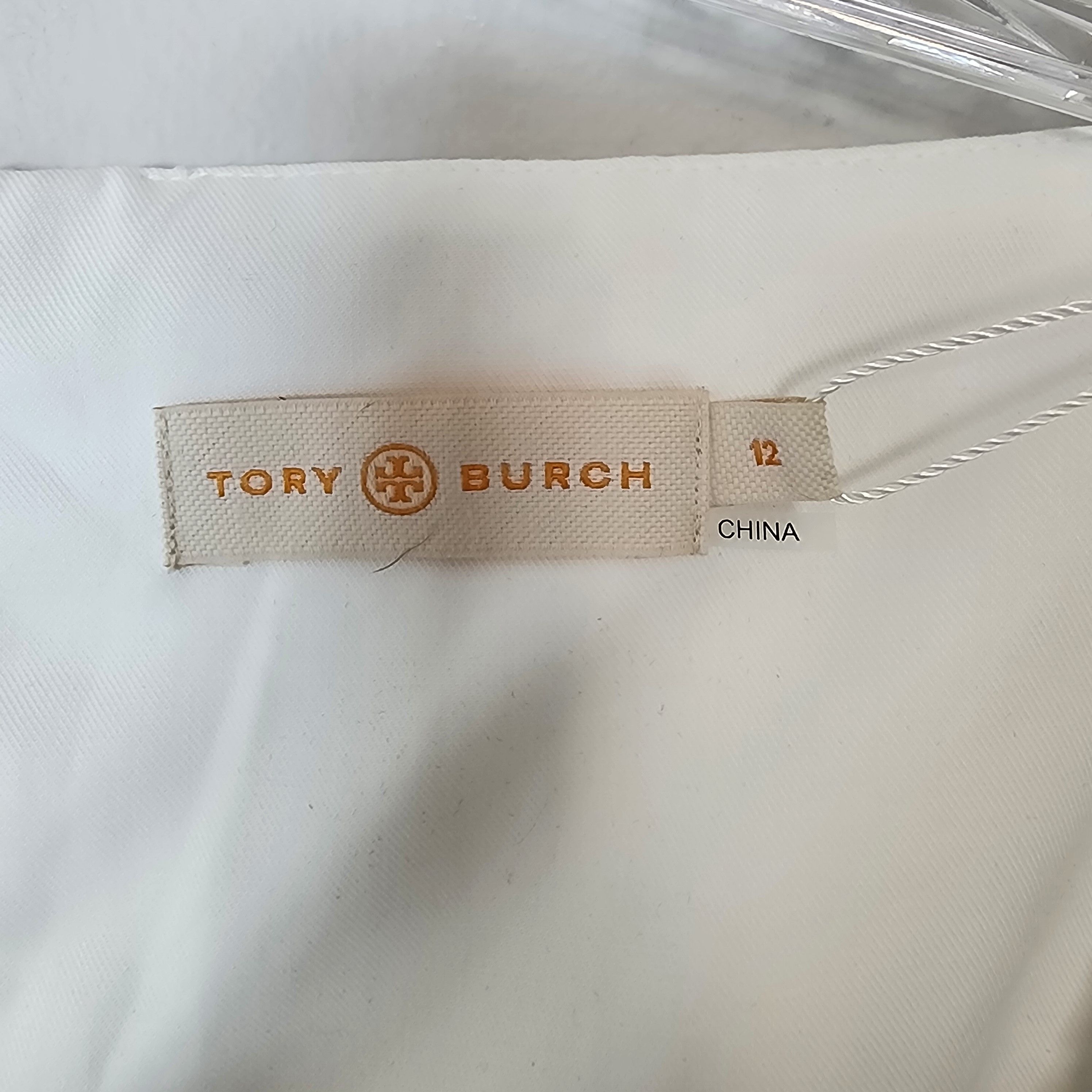 Tory Burch White Textured NWT Cotton Blend Sheath Dress Size XL / US 12-14 / IT 48-50 - 3 Thumbnail