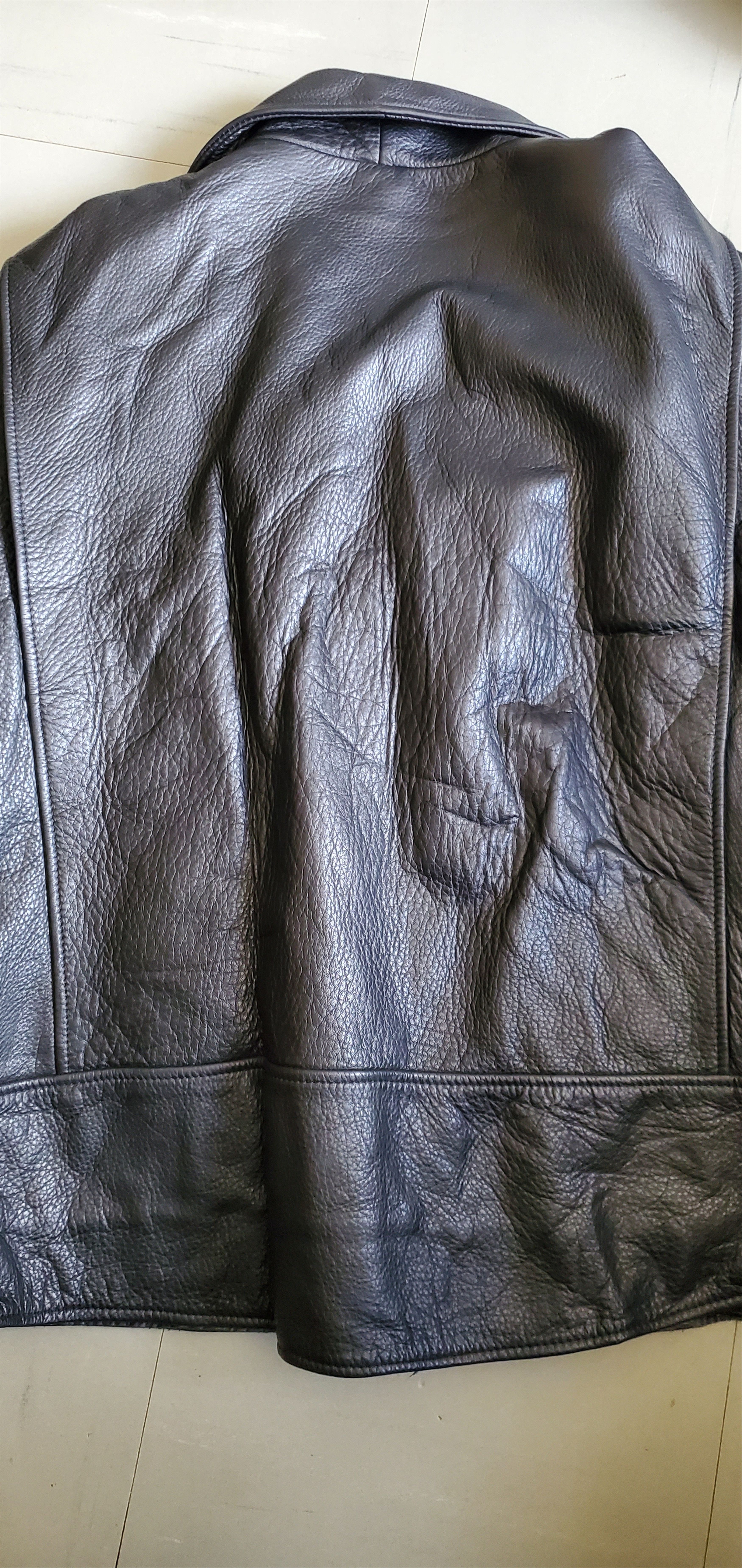 Other Vintage AMECO Black Leather Biker Jacket Size US XL / EU 56 / 4 - 6 Thumbnail