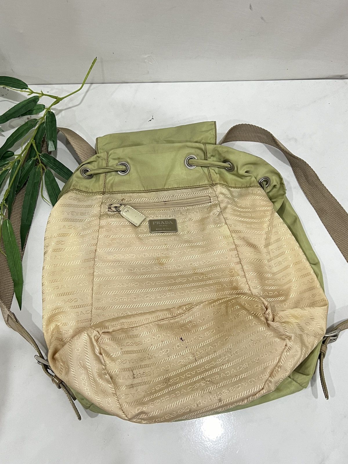 Prada Vintage prada backpack cream nylone Size ONE SIZE - 15 Thumbnail