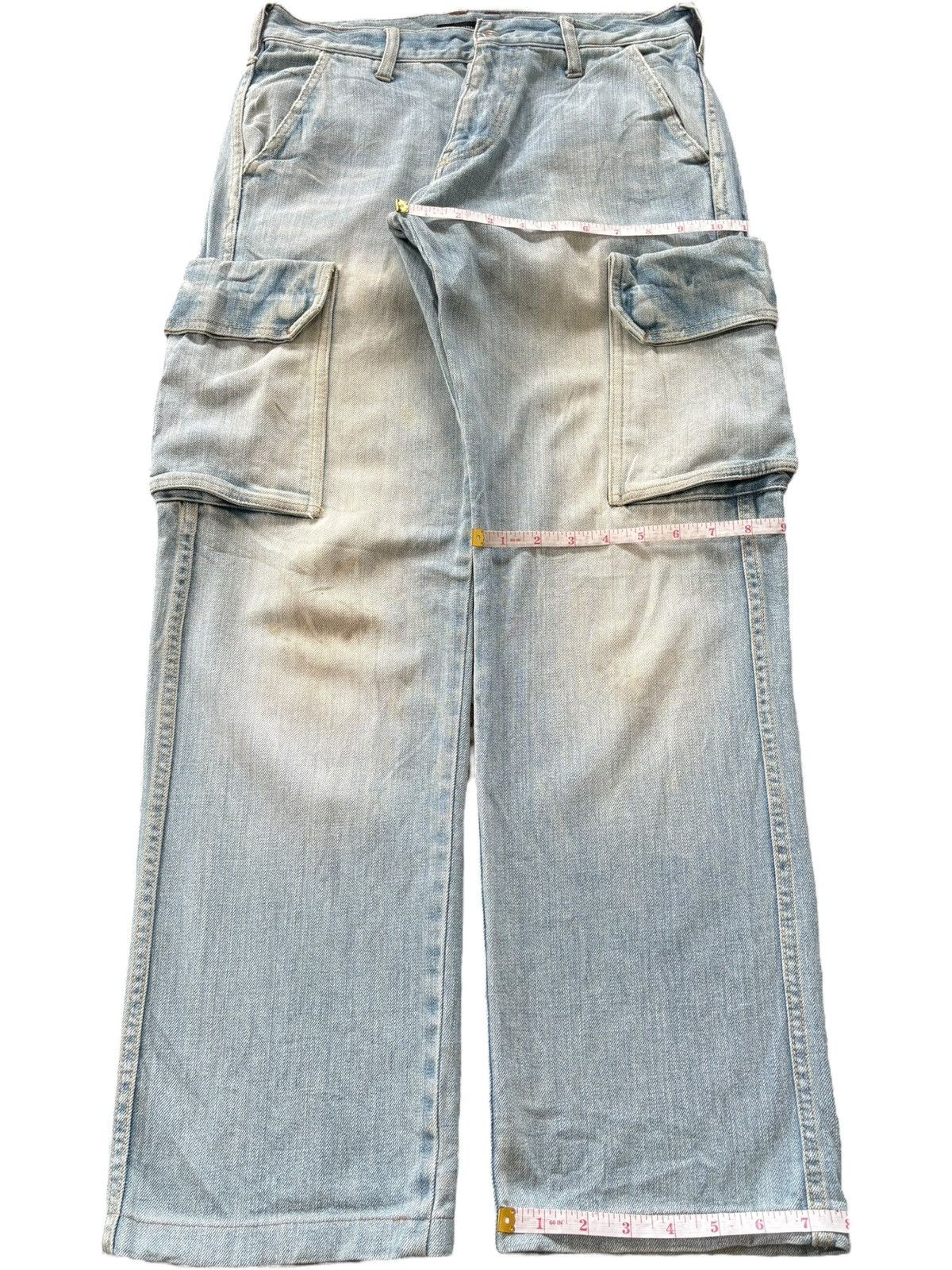 Global Work Vintage Japanese Brand Faded Wash Loose Cargo Jeans Size US 29 - 7 Thumbnail