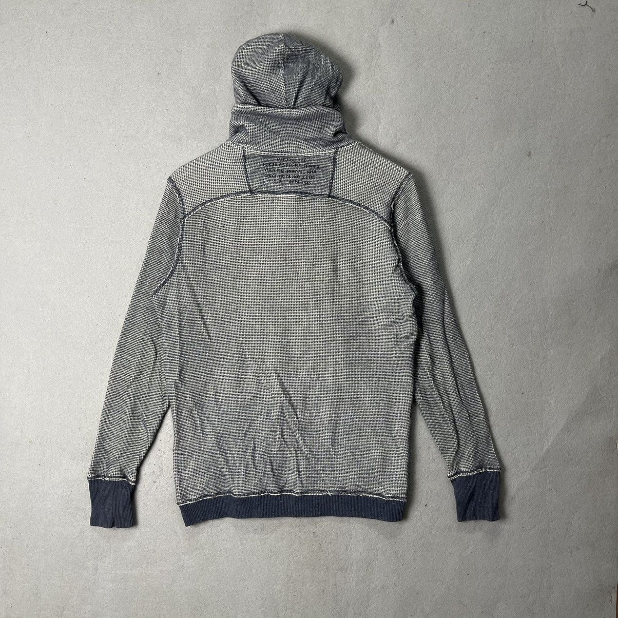 Diesel Diesel Co. Zip-Up Hoodie – Blue/Grey Waffle Knit Size US M / EU 48-50 / 2 - 7 Thumbnail
