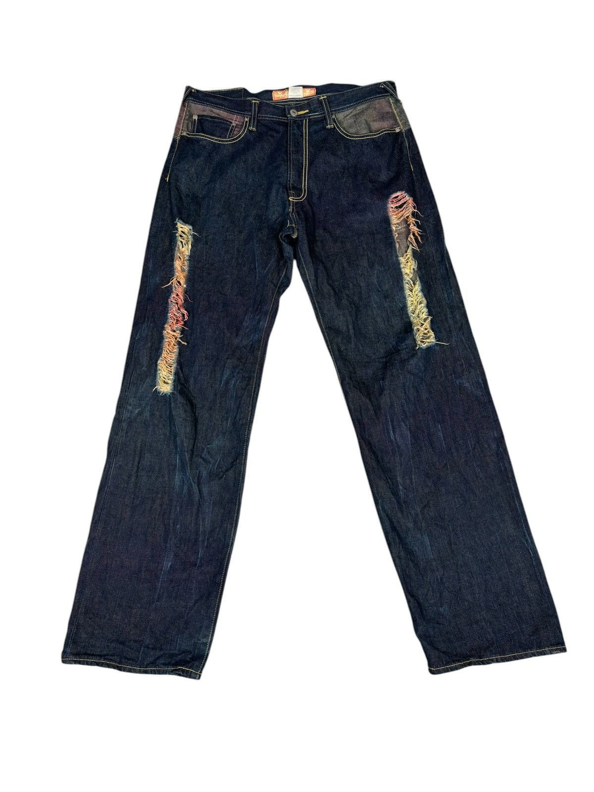 semanticdesign Conquest Baggy Denim Distressed Denim. S0379 Size US 33 - 1 Thumbnail