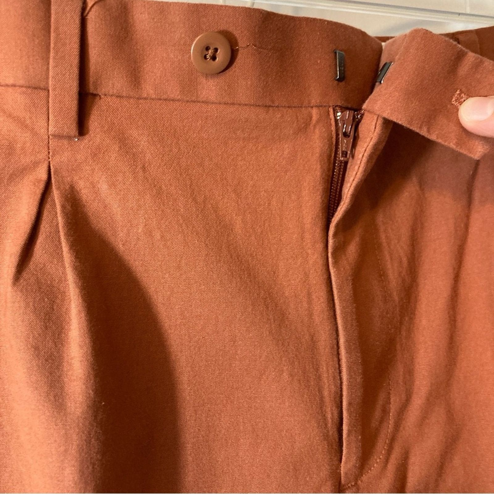 Express Express Extra Slim Rust Red Khaki Straight Leg Chino Pants Size US 34 / EU 50 - 6 Thumbnail