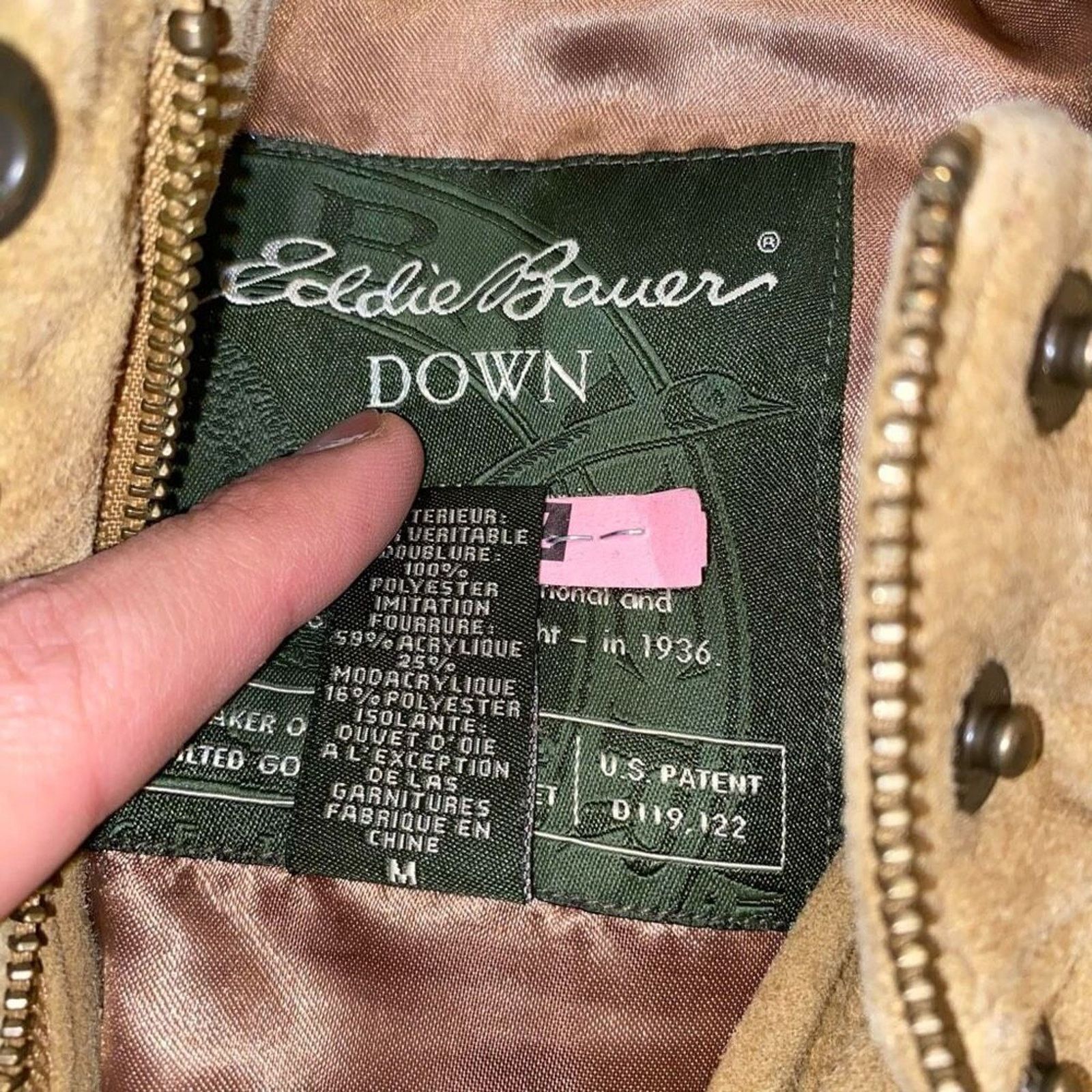 Eddie Bauer Eddie Bauer tan leather down zip front puffer vest | Sz M Size M / US 6-8 / IT 42-44 - 5 Thumbnail