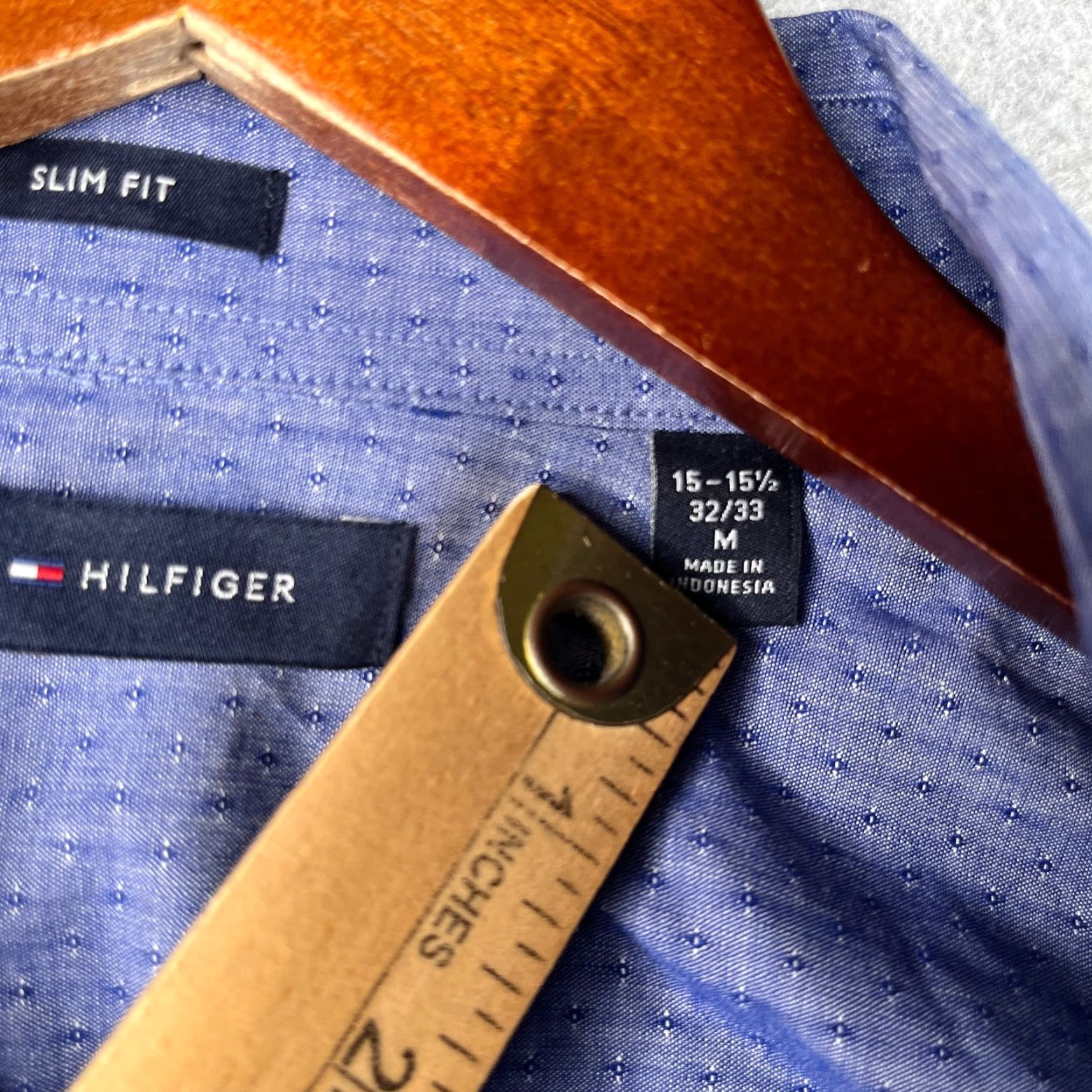 Tommy Hilfiger Tommy Hilfiger Shirt Blue Casual Button-Up Long Sleeve Mens M Dot Pattern Regular Fit Size US M / EU 48-50 / 2 - 6 Thumbnail