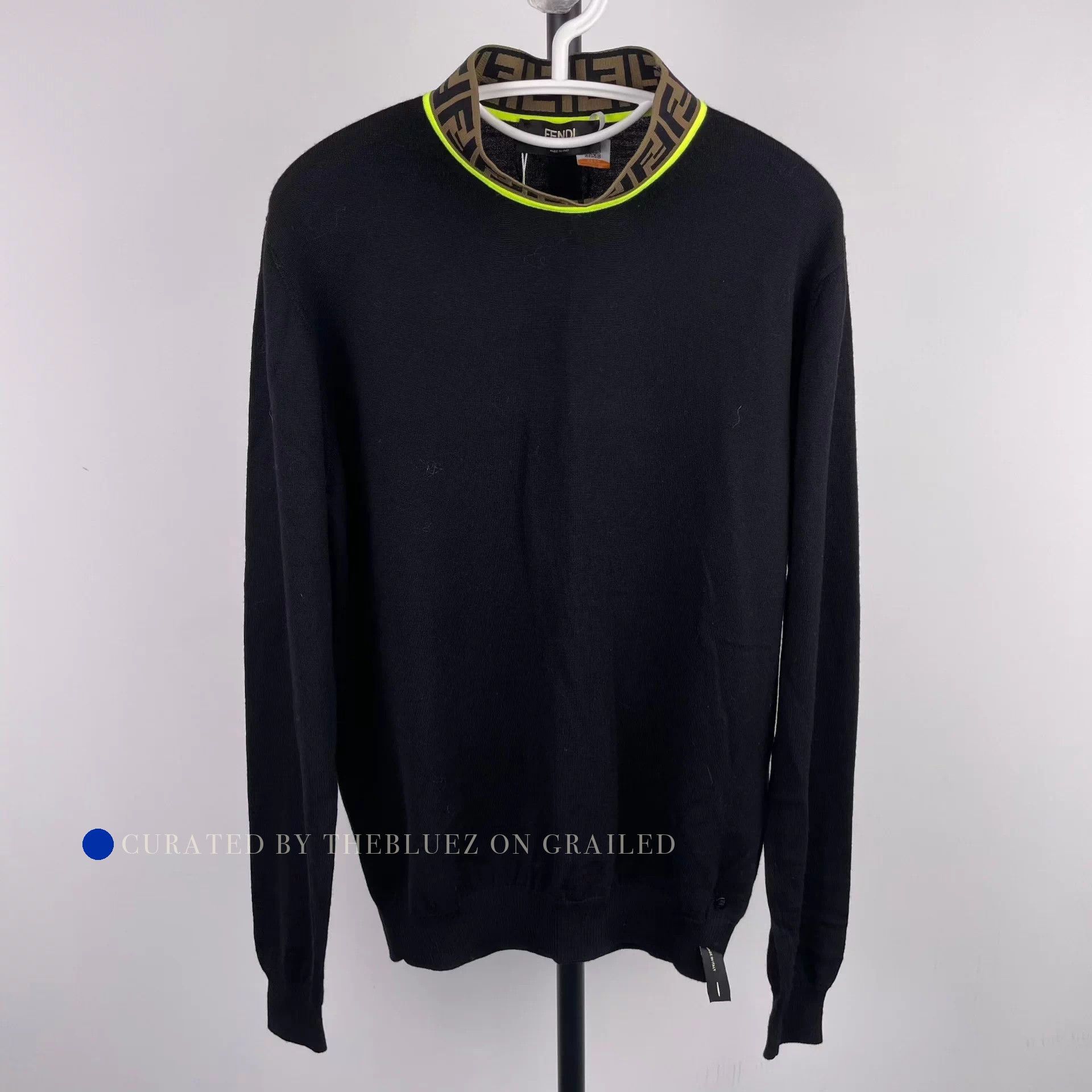 Fendi Classic Black Cotton Sweater Size US M / EU 48-50 / 2 - 1 Thumbnail