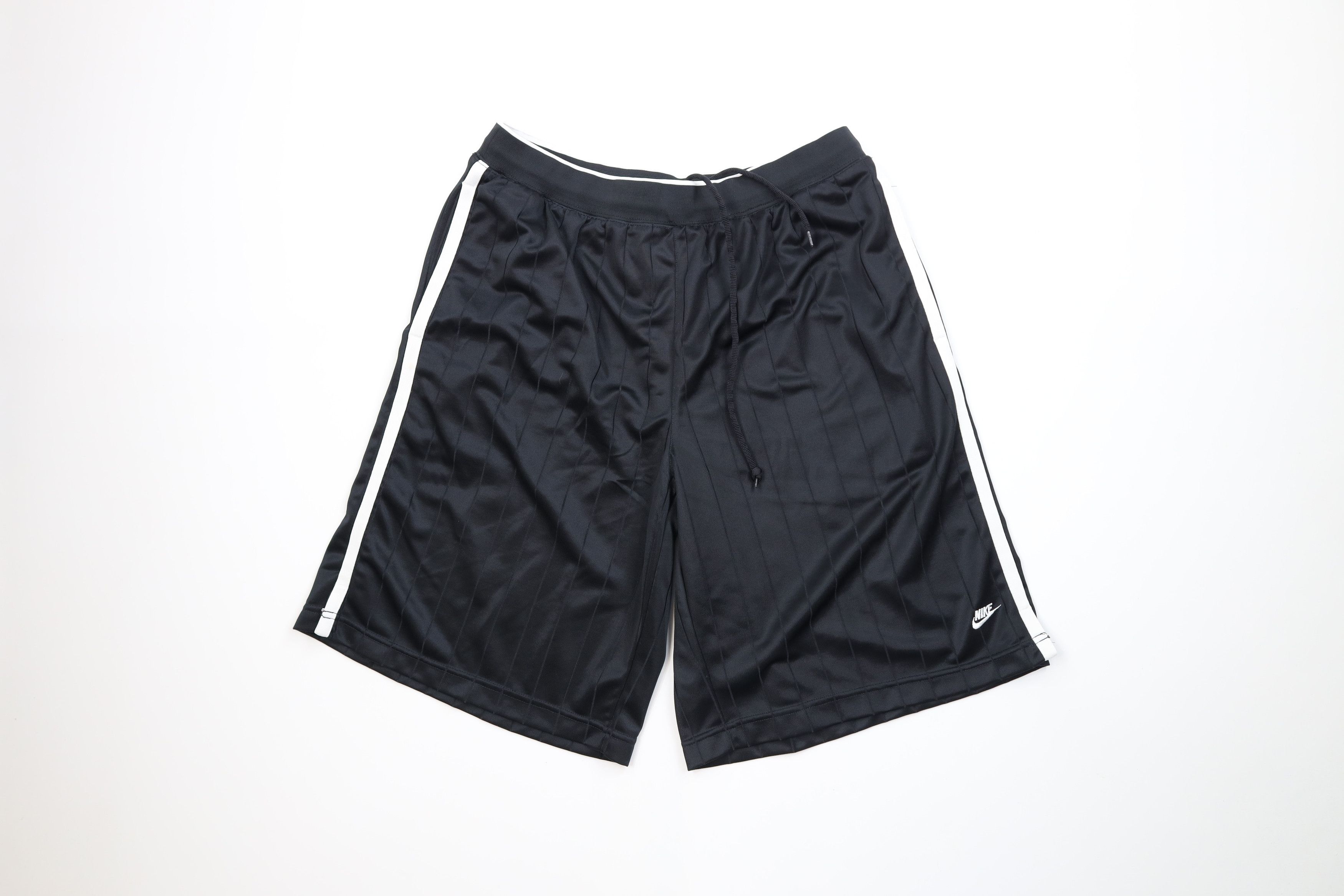 Nike Vintage Y2K Nike Scott Mini Swoosh Pinstriped Shorts Black Size US 36 / EU 52 - 1 Thumbnail