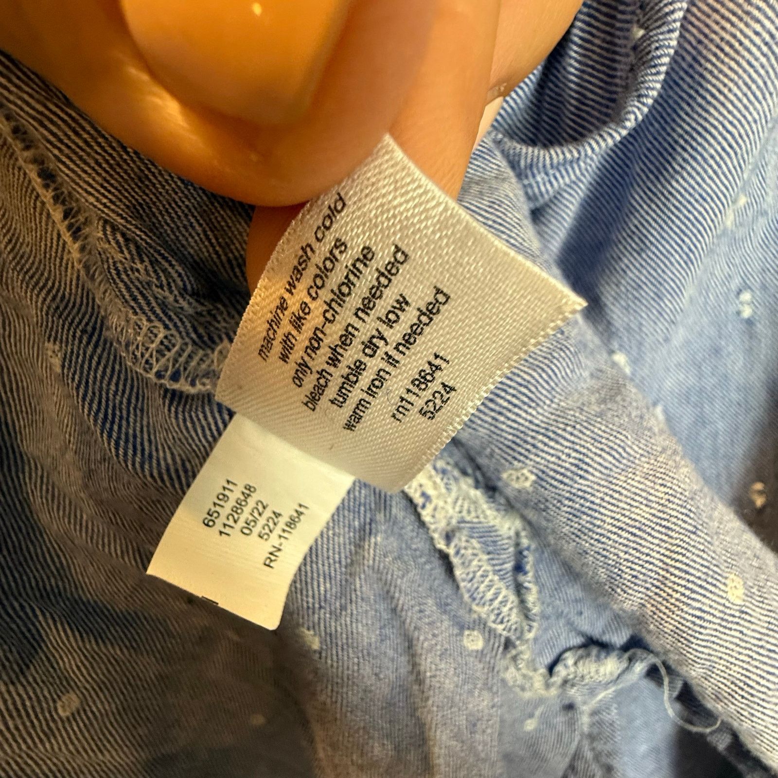 Other Lane Bryant Chambray Top Blouse Shirt Blue Popover 22 24 Size 3XL / US 20-22 - 7 Thumbnail